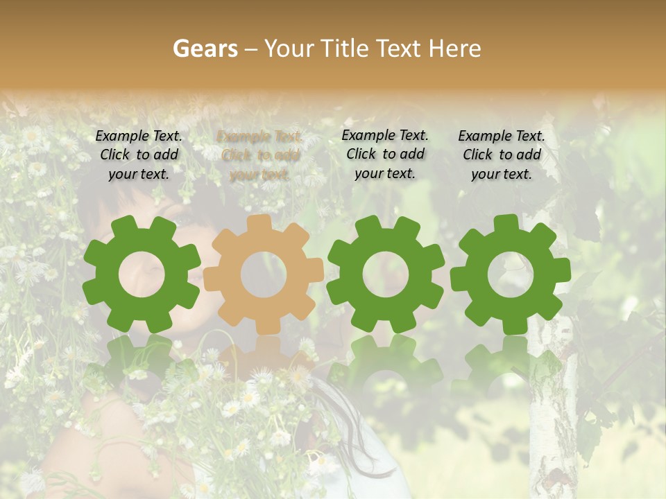 Joy Brunette Posing PowerPoint Template