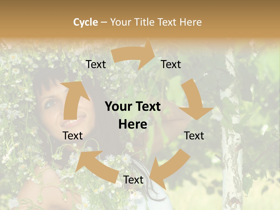 Joy Brunette Posing PowerPoint Template