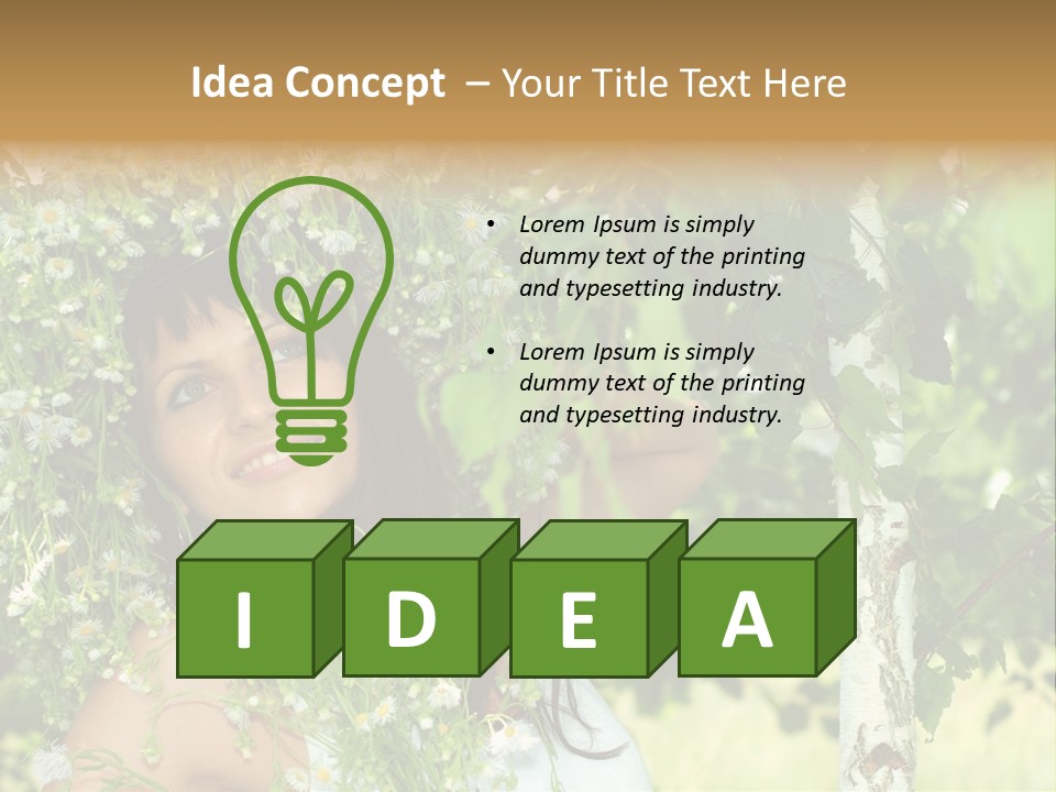 Joy Brunette Posing PowerPoint Template