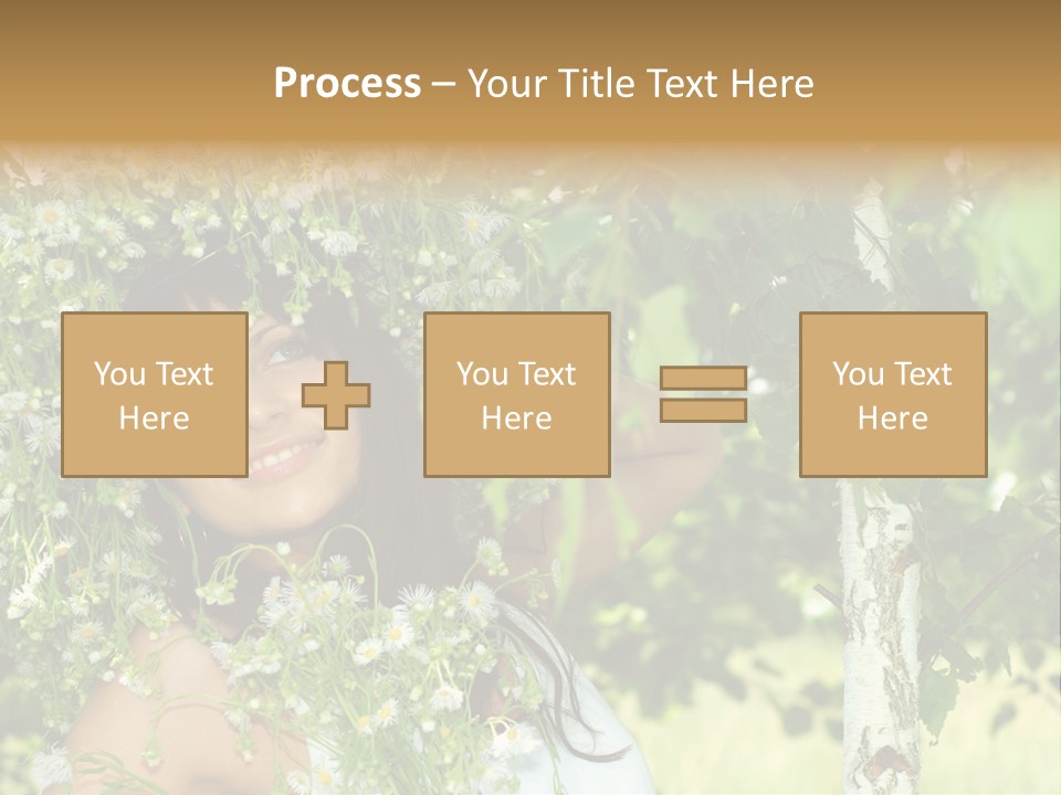 Joy Brunette Posing PowerPoint Template