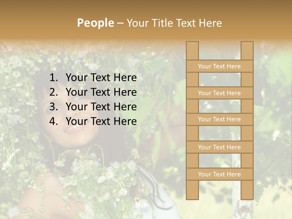 Joy Brunette Posing PowerPoint Template