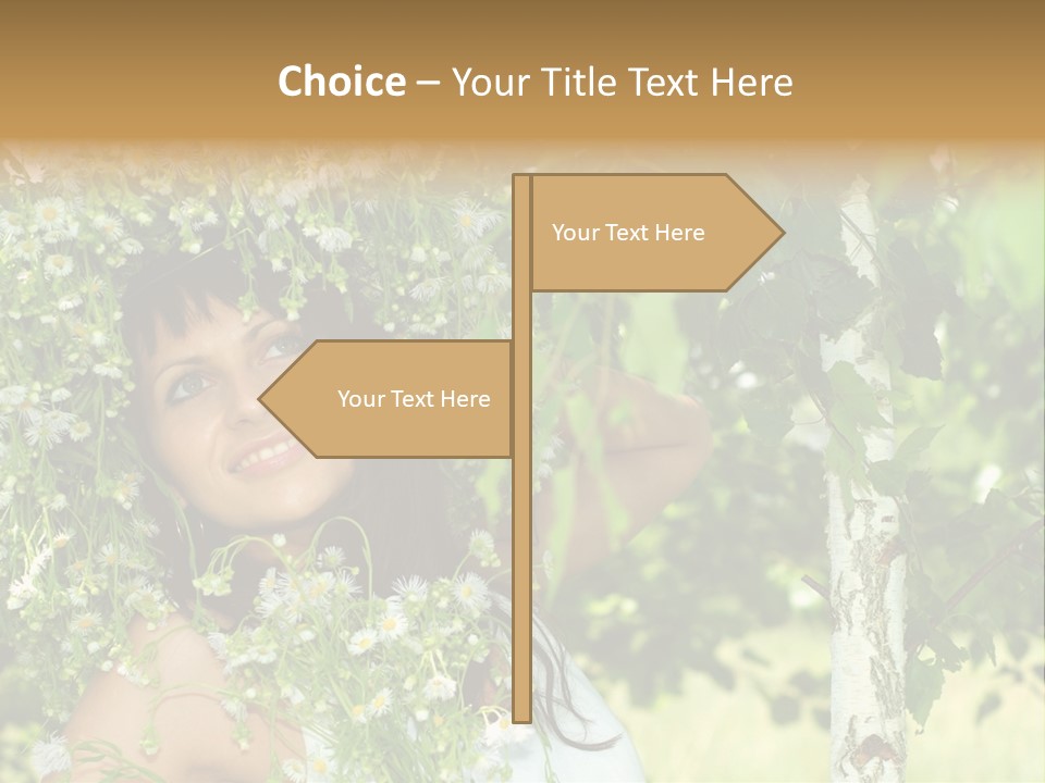 Joy Brunette Posing PowerPoint Template