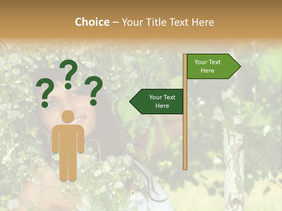 Joy Brunette Posing PowerPoint Template