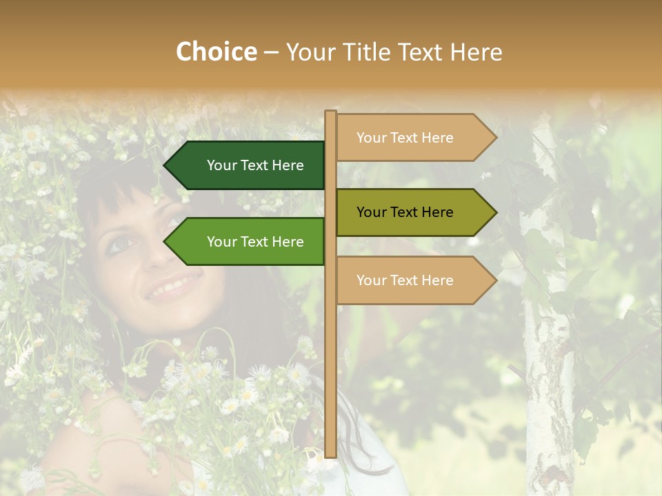 Joy Brunette Posing PowerPoint Template