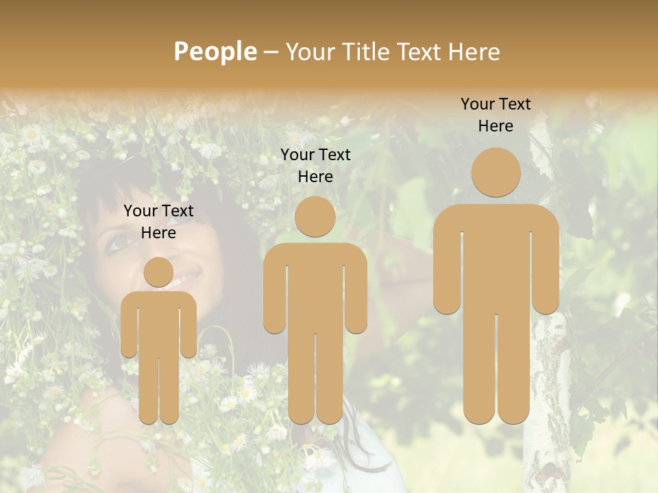 Joy Brunette Posing PowerPoint Template