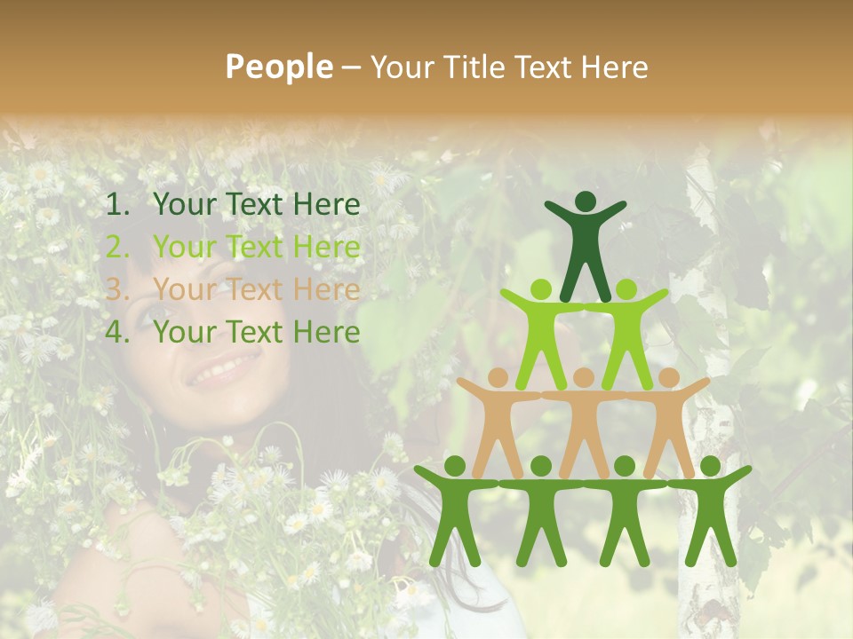 Joy Brunette Posing PowerPoint Template