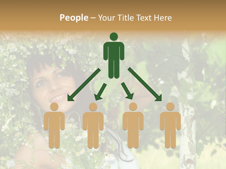 Joy Brunette Posing PowerPoint Template