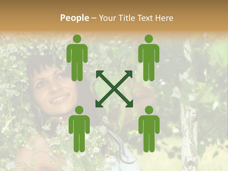 Joy Brunette Posing PowerPoint Template