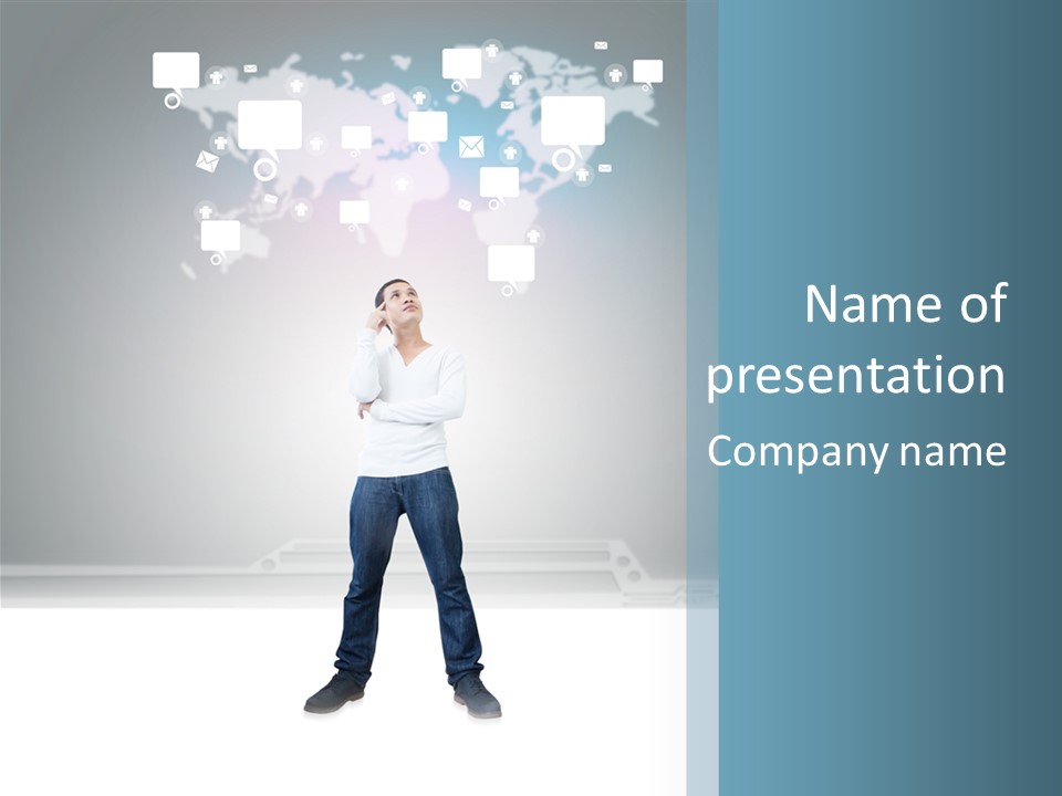 Network Message Background PowerPoint Template