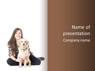 Cute Caucasian Young Animal PowerPoint Template