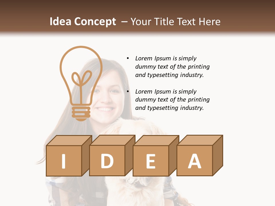 Cute Caucasian Young Animal PowerPoint Template