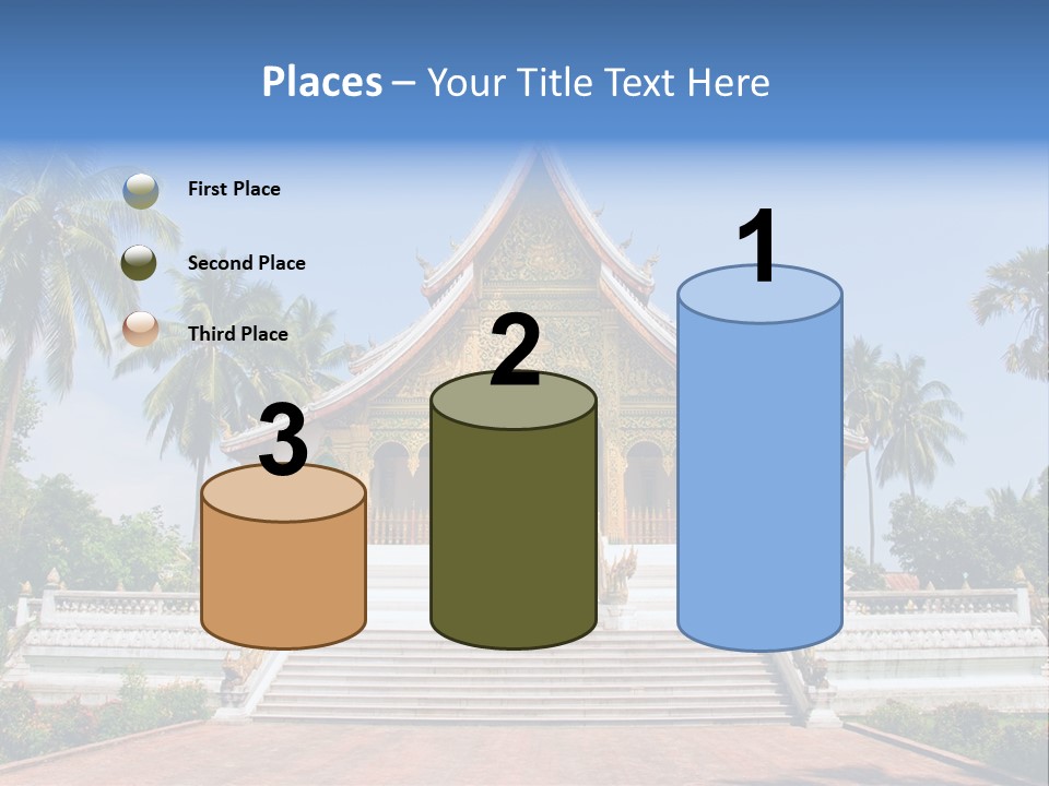 A Large Building With Steps Leading Up To It PowerPoint Template