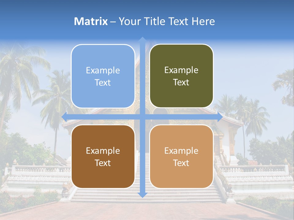 A Large Building With Steps Leading Up To It PowerPoint Template