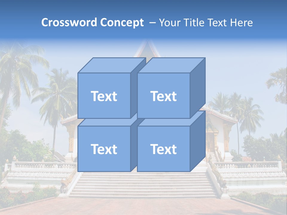 A Large Building With Steps Leading Up To It PowerPoint Template