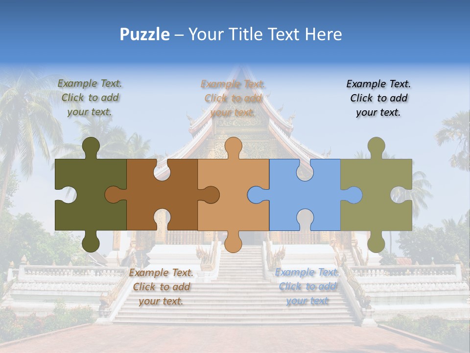 A Large Building With Steps Leading Up To It PowerPoint Template