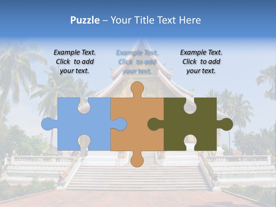 A Large Building With Steps Leading Up To It PowerPoint Template