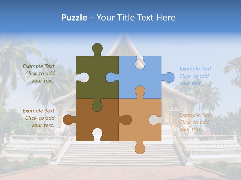 A Large Building With Steps Leading Up To It PowerPoint Template