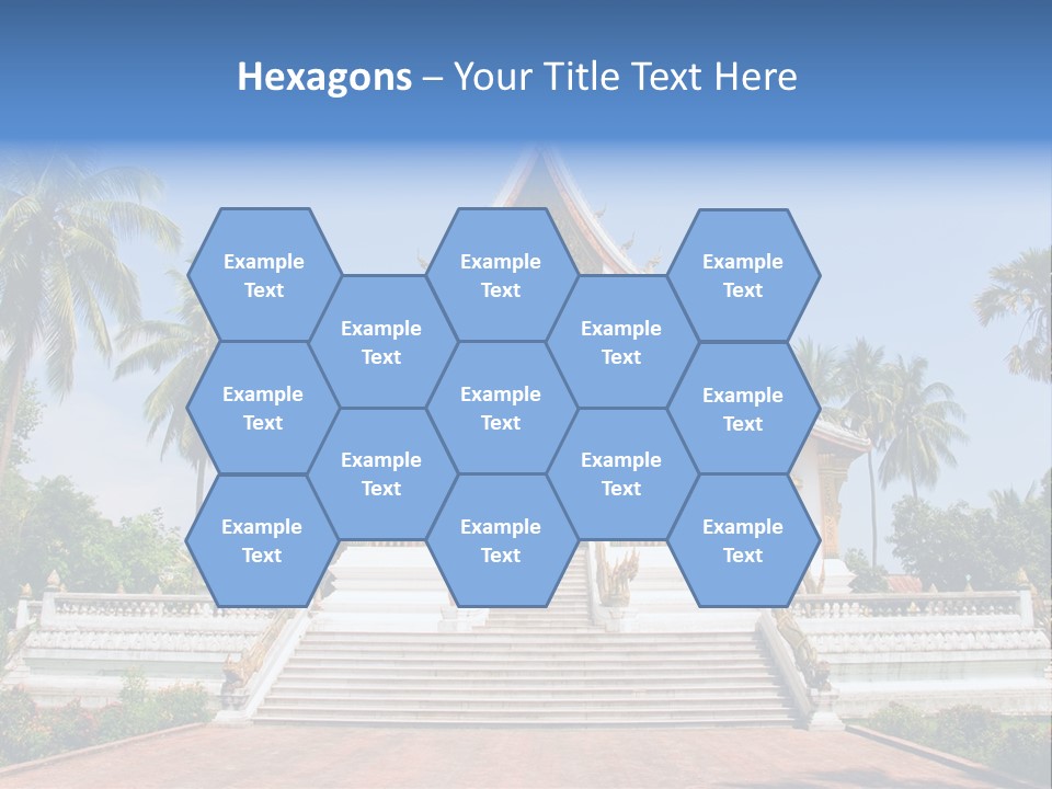 A Large Building With Steps Leading Up To It PowerPoint Template