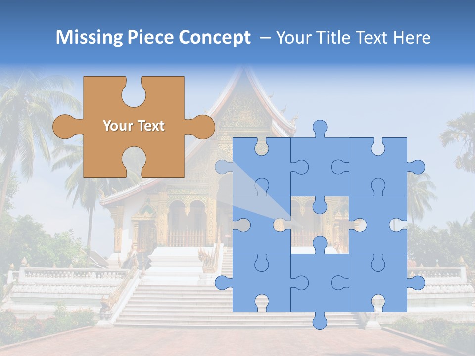 A Large Building With Steps Leading Up To It PowerPoint Template