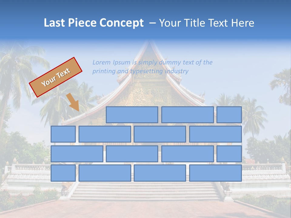 A Large Building With Steps Leading Up To It PowerPoint Template