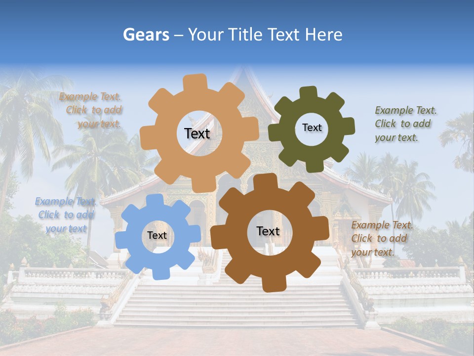 A Large Building With Steps Leading Up To It PowerPoint Template