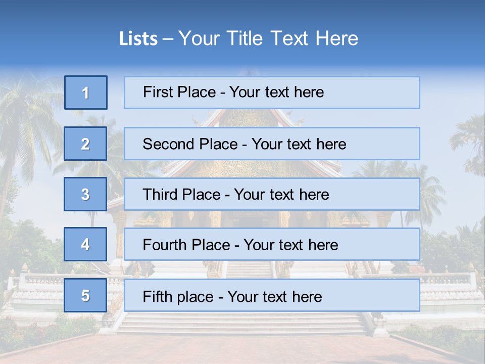 A Large Building With Steps Leading Up To It PowerPoint Template