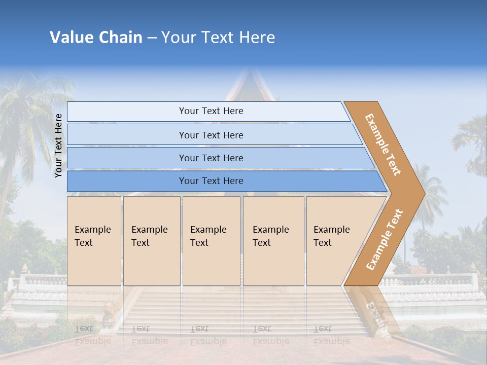 A Large Building With Steps Leading Up To It PowerPoint Template