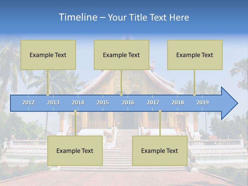 A Large Building With Steps Leading Up To It PowerPoint Template