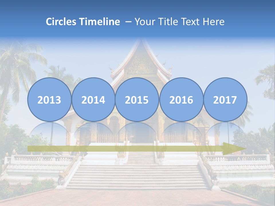 A Large Building With Steps Leading Up To It PowerPoint Template