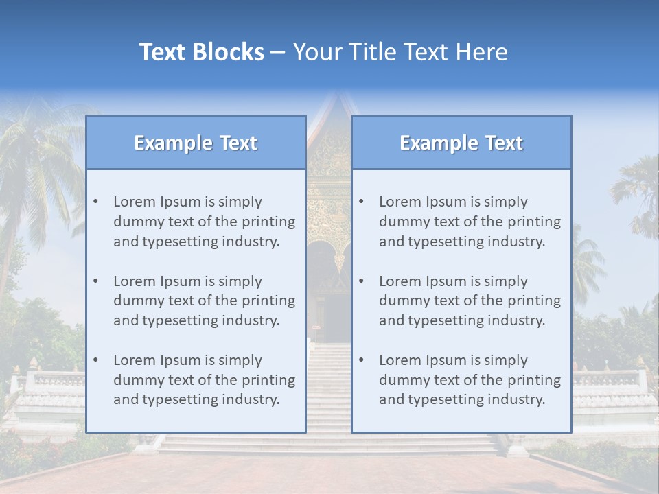 A Large Building With Steps Leading Up To It PowerPoint Template