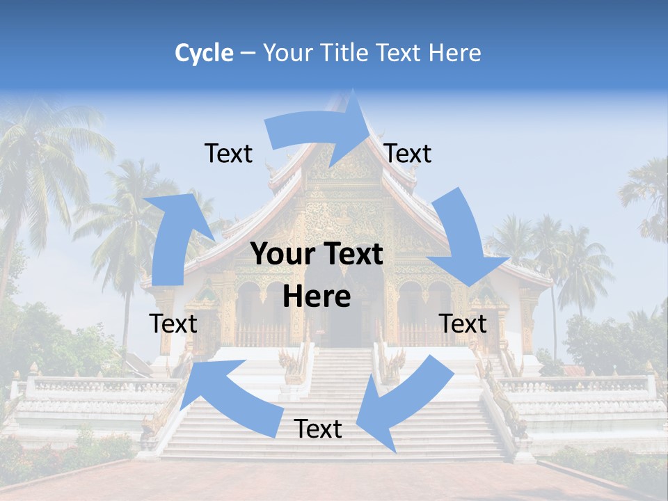 A Large Building With Steps Leading Up To It PowerPoint Template