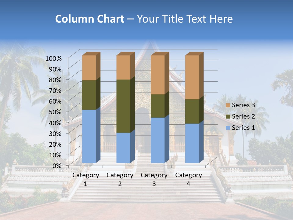 A Large Building With Steps Leading Up To It PowerPoint Template