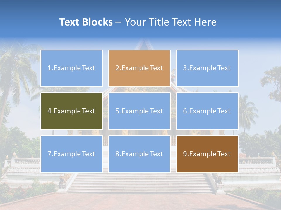 A Large Building With Steps Leading Up To It PowerPoint Template