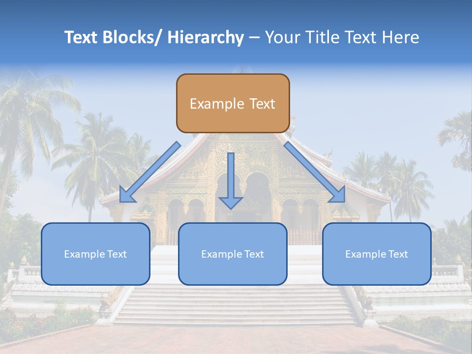 A Large Building With Steps Leading Up To It PowerPoint Template