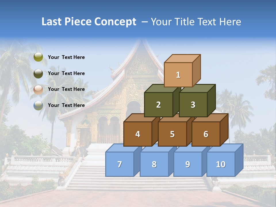 A Large Building With Steps Leading Up To It PowerPoint Template