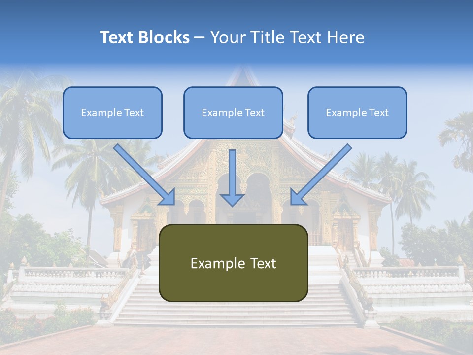 A Large Building With Steps Leading Up To It PowerPoint Template