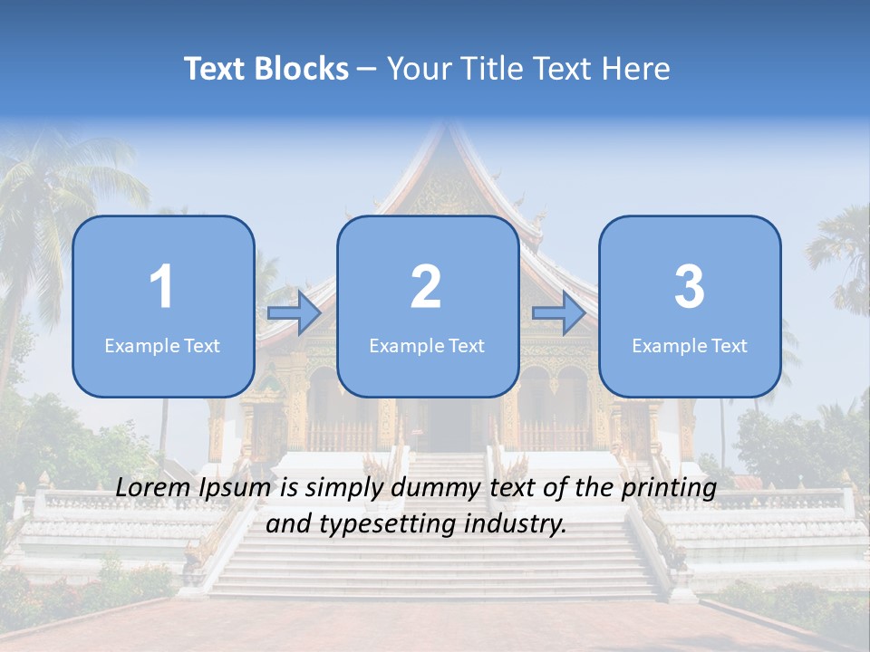 A Large Building With Steps Leading Up To It PowerPoint Template