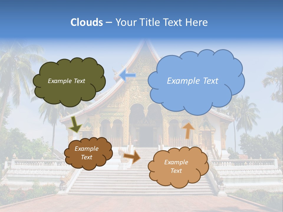 A Large Building With Steps Leading Up To It PowerPoint Template