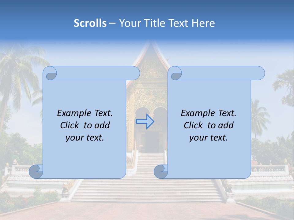A Large Building With Steps Leading Up To It PowerPoint Template
