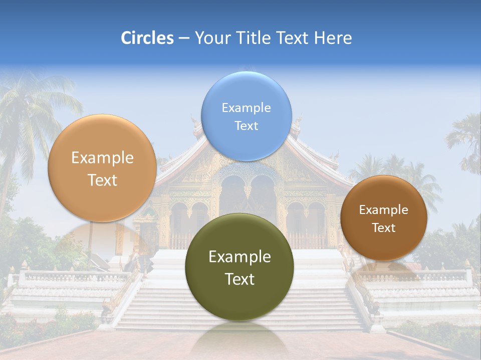 A Large Building With Steps Leading Up To It PowerPoint Template