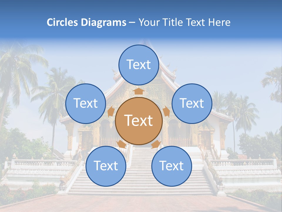 A Large Building With Steps Leading Up To It PowerPoint Template