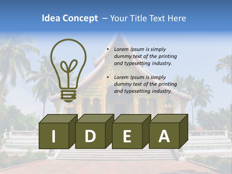 A Large Building With Steps Leading Up To It PowerPoint Template