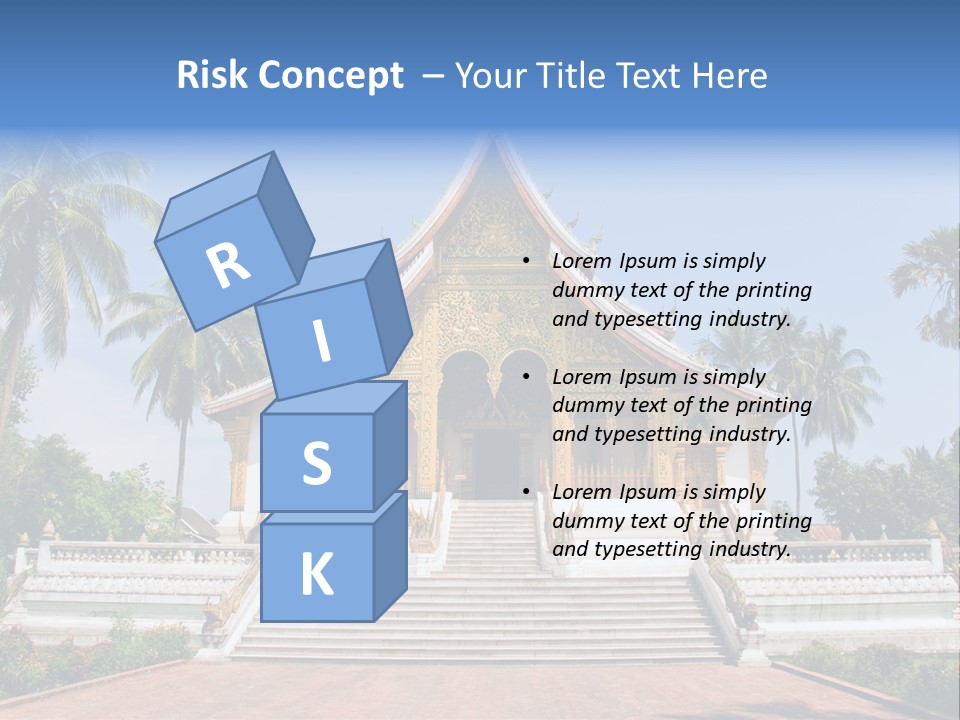 A Large Building With Steps Leading Up To It PowerPoint Template