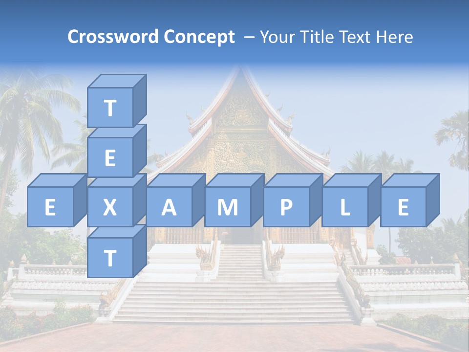 A Large Building With Steps Leading Up To It PowerPoint Template