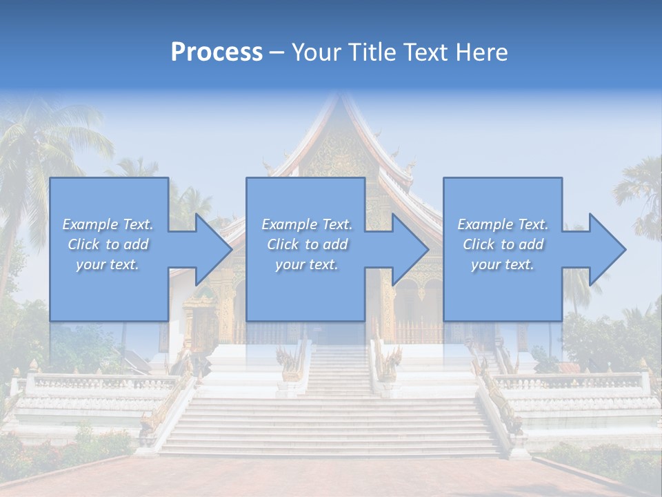 A Large Building With Steps Leading Up To It PowerPoint Template