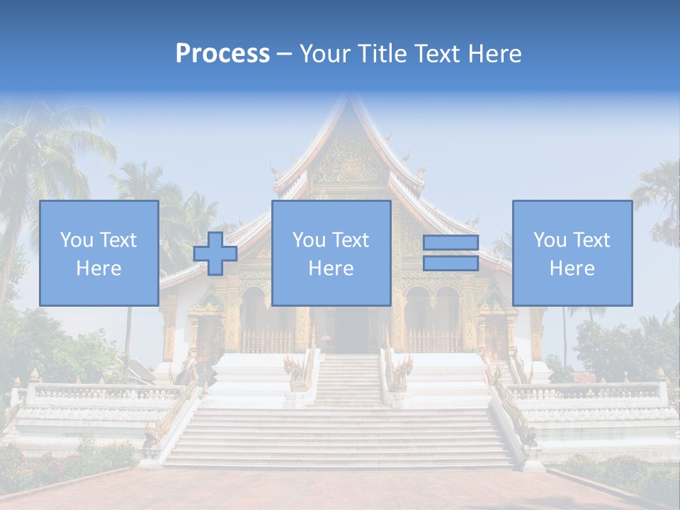 A Large Building With Steps Leading Up To It PowerPoint Template