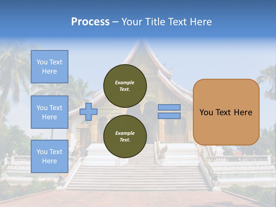 A Large Building With Steps Leading Up To It PowerPoint Template