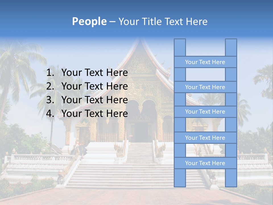 A Large Building With Steps Leading Up To It PowerPoint Template