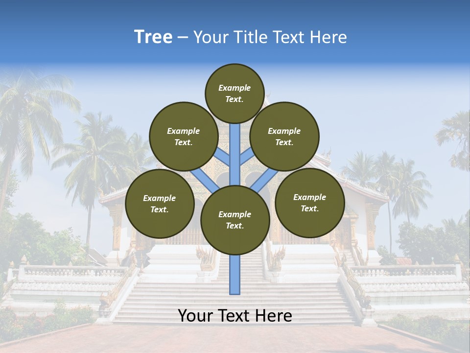 A Large Building With Steps Leading Up To It PowerPoint Template