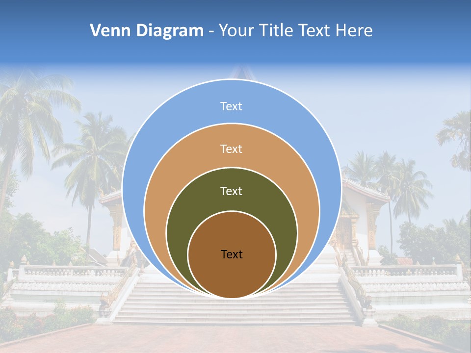 A Large Building With Steps Leading Up To It PowerPoint Template
